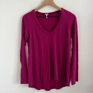 Splendid Pink Maroon Long Sleeve Lightweight Top Small